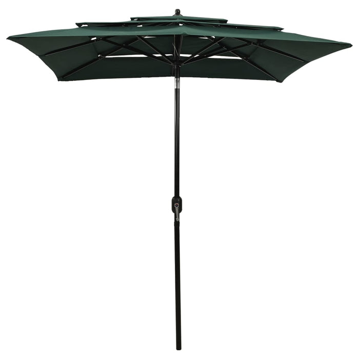 VXL 3 Tier Umbrella With Green Aluminum Pole 2X2 M
