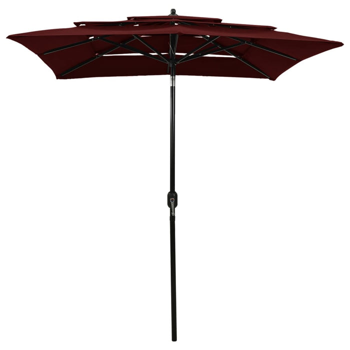 VXL 3 Tier Umbrella With Aluminum Pole Burgundy 2X2 M
