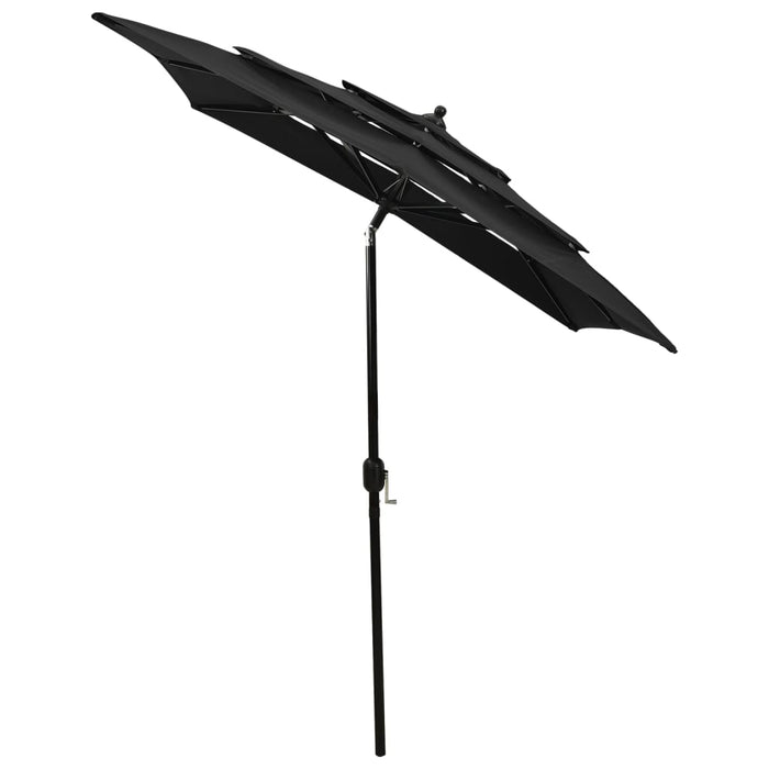 VXL 3-Tier Umbrella With Black Aluminum Pole 2X2 M