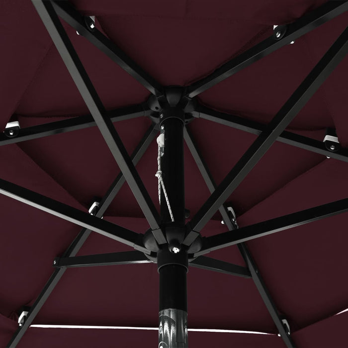 VXL 3 Tier Umbrella With Aluminum Pole Burgundy 2 M
