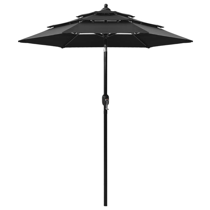 VXL 3-Level Umbrella With Black Aluminum Pole 2 M