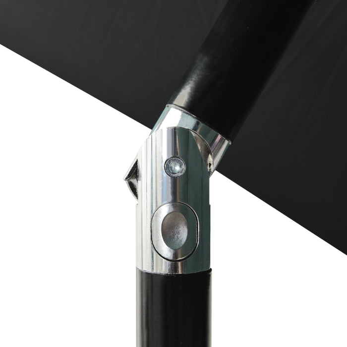 VXL Sombrilla De 3 Niveles Con Poste De Aluminio Negra 2 M