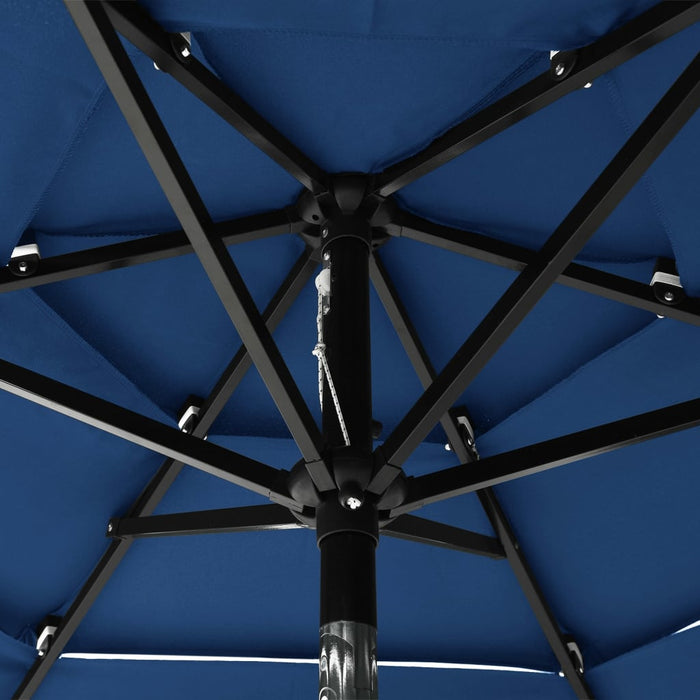 VXL 3 Tier Umbrella With Aluminum Pole Blue 2 M