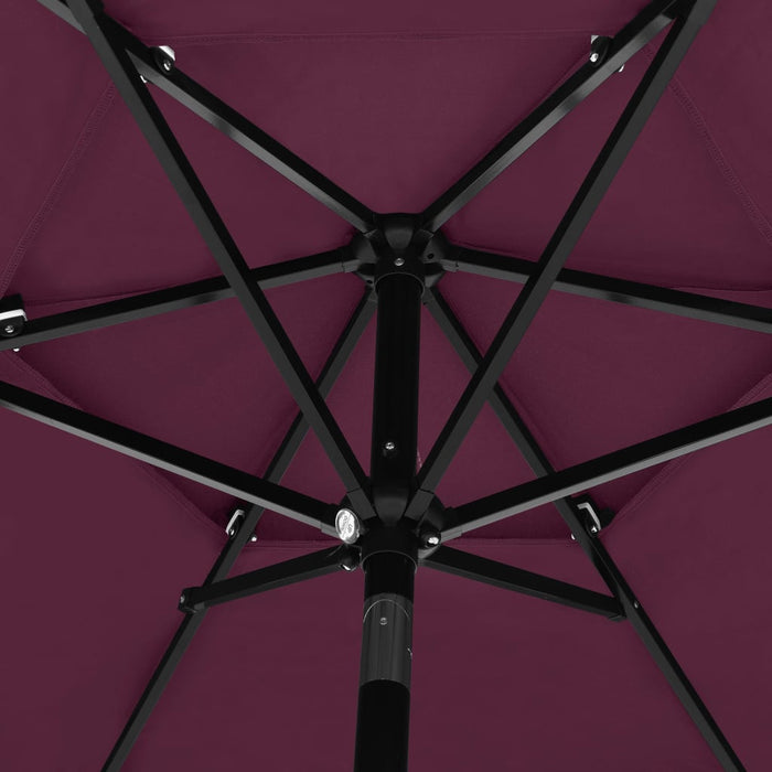 VXL 3 Tier Umbrella With Aluminum Pole Burgundy 2.5 M