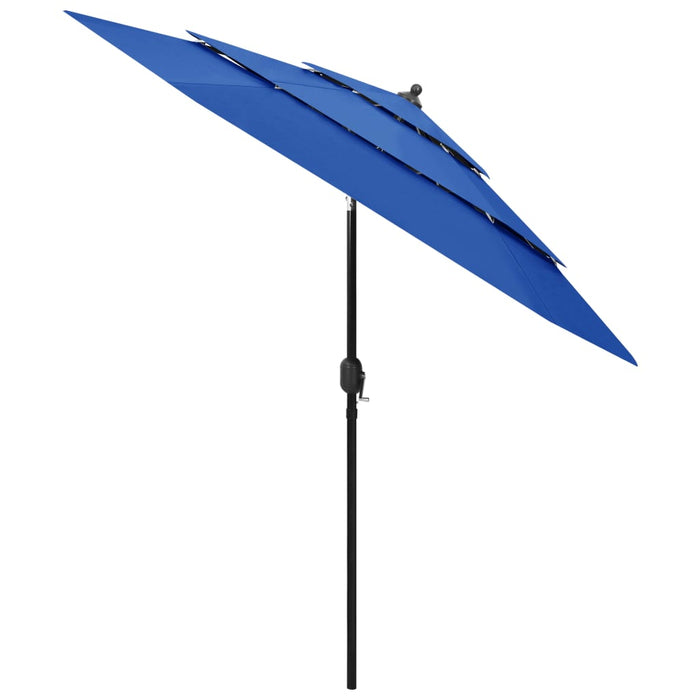 VXL 3 Tier Umbrella With Aluminum Pole Blue 2.5 M