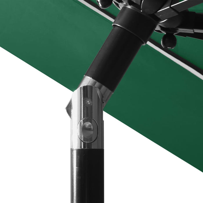 VXL 3 Tier Parasol With Aluminum Pole Green 3 M
