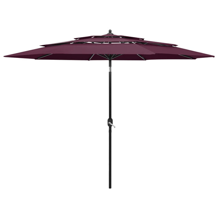VXL 3 Tier Umbrella With Aluminum Pole Burgundy 3 M