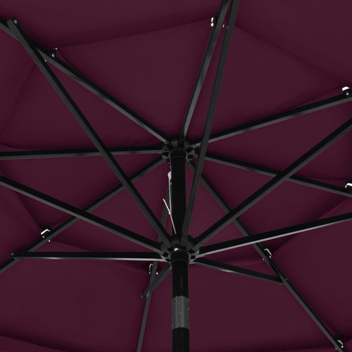 VXL 3 Tier Umbrella With Aluminum Pole Burgundy 3 M