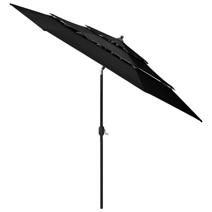VXL 3-Level Umbrella With Black Aluminum Pole 3 M
