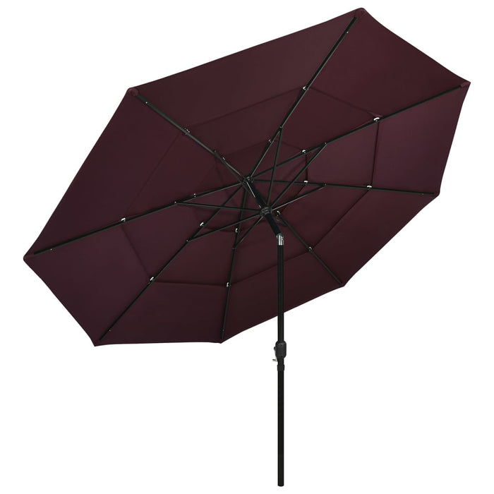 VXL 3 Tier Umbrella With Aluminum Pole Burgundy 3.5 M