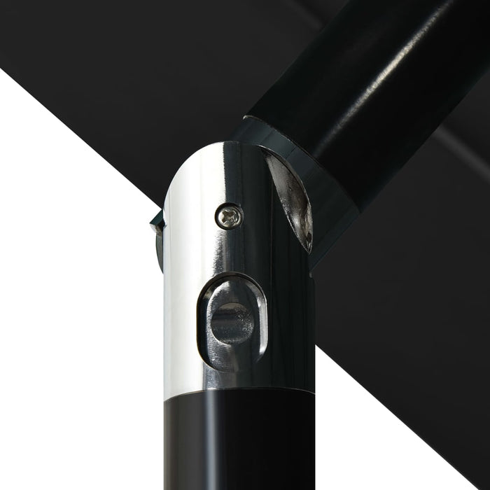 VXL Sombrilla De 3 Niveles Con Poste De Aluminio Negra 3,5 M