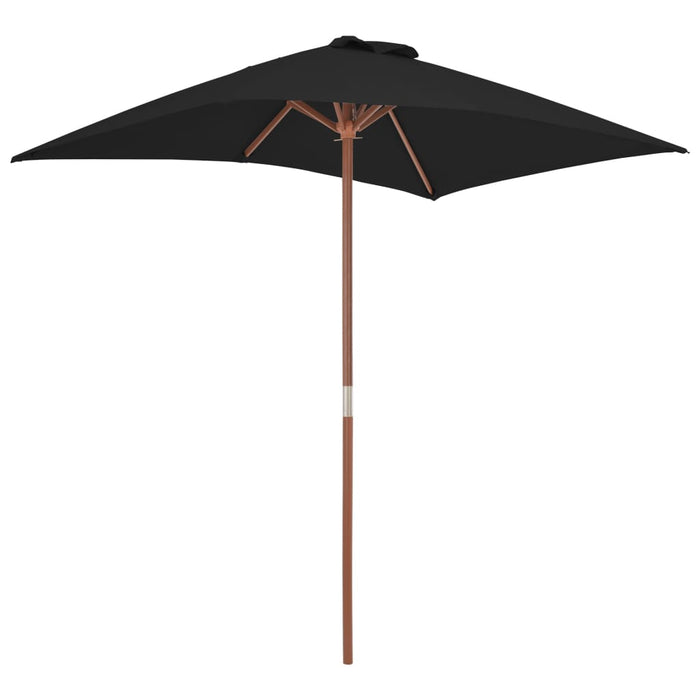 VXL Garden Umbrella with Black Wooden Pole 150X200 Cm