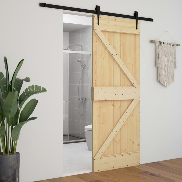 VXL Sliding door with solid pine wood fittings 90x210 cm