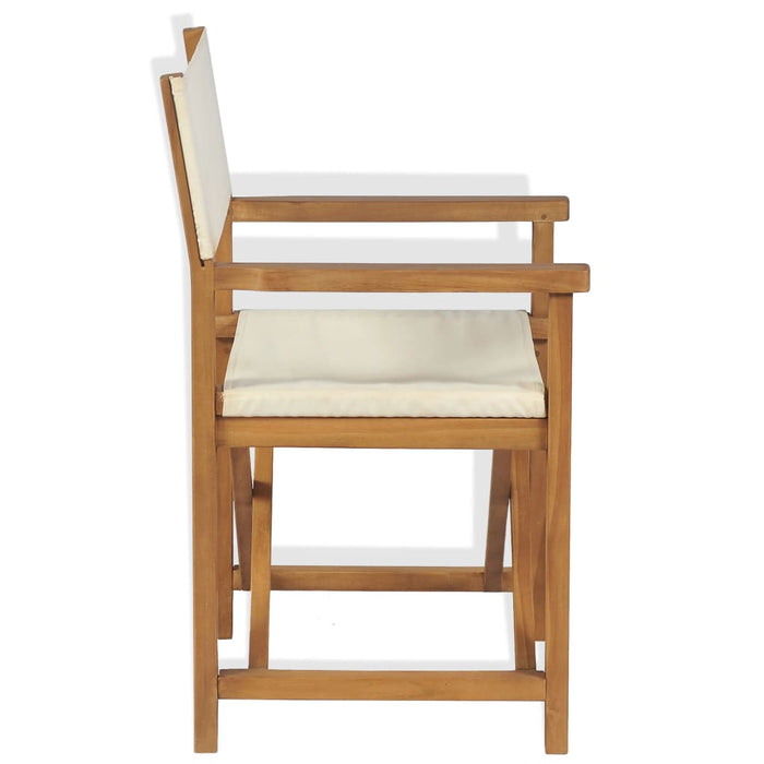 VXL Folding Director's Chairs 2 Units Solid Teak Wood