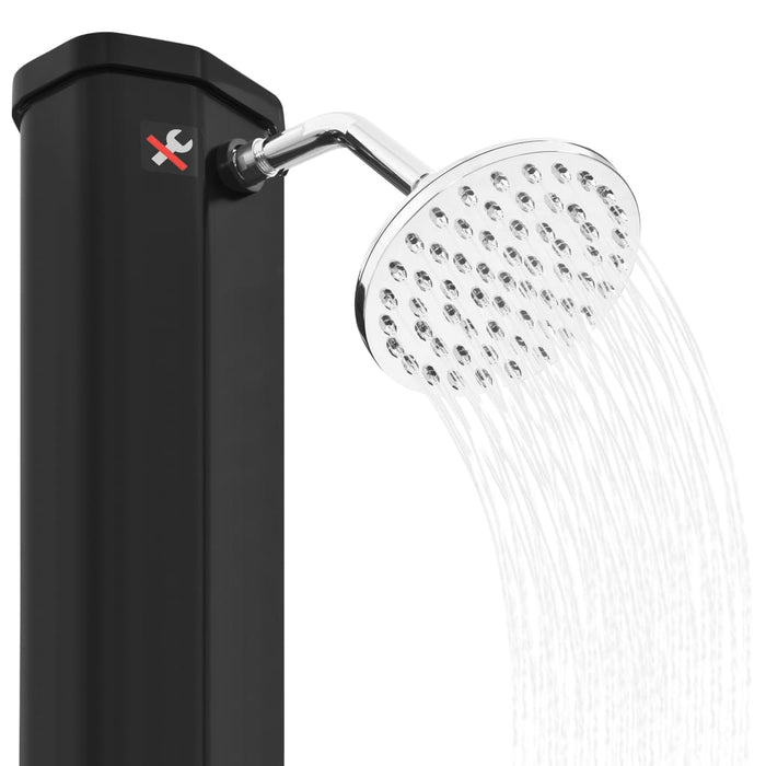 VXL Solar Garden Shower with Shower Head and Tap Black 35 L