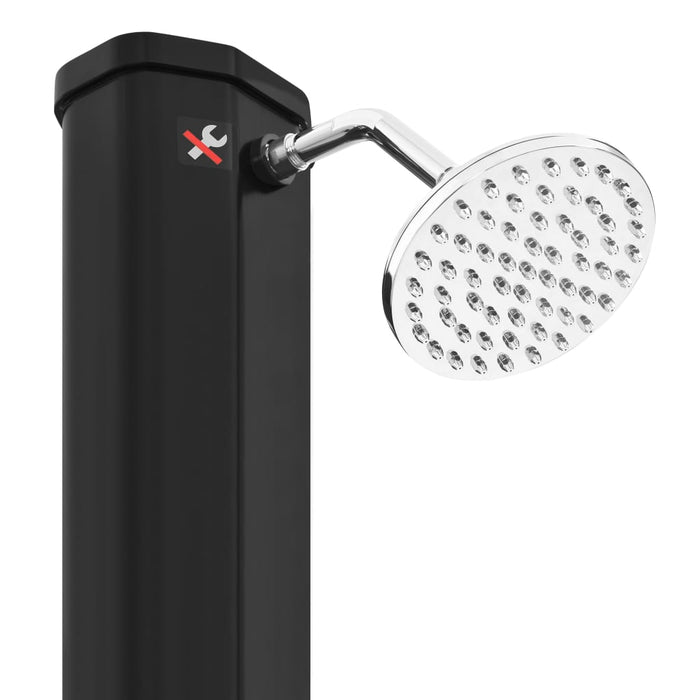 VXL Solar Garden Shower with Shower Head and Tap Black 35 L