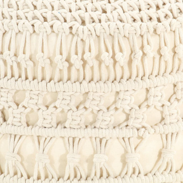 VXL Handmade cotton macrame pouf 45x30 cm
