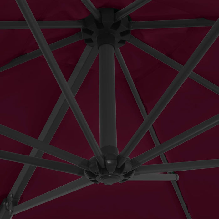 VXL Cantilever Parasol With Steel Pole Burgundy Red 250X250 Cm