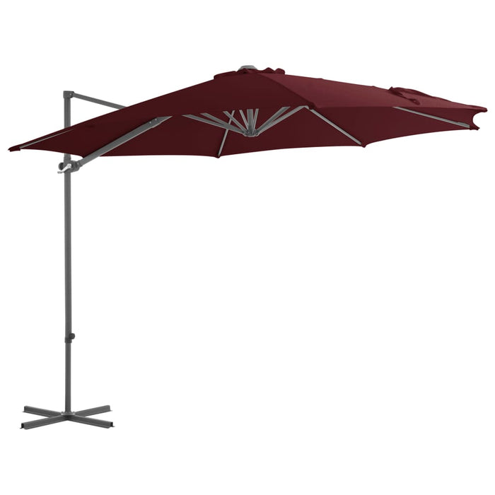 VXL Cantilever Parasol With Steel Pole Burgundy Red 300 Cm