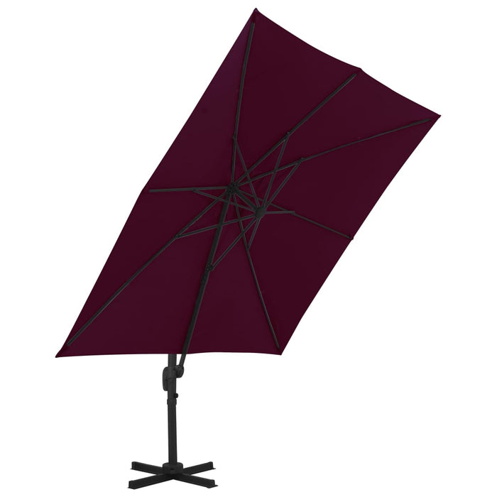VXL Cantilever Umbrella with Burgundy Red Aluminum Pole 300X300 Cm