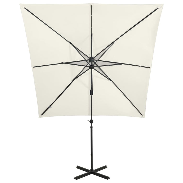 VXL Cantilever Umbrella With Pole And Led Lights 250 Cm Sand