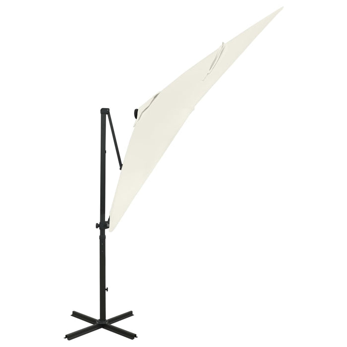 VXL Cantilever Umbrella With Pole And Led Lights 250 Cm Sand