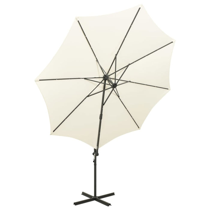 VXL Cantilever Umbrella With Pole And Led Lights 300 Cm Sand