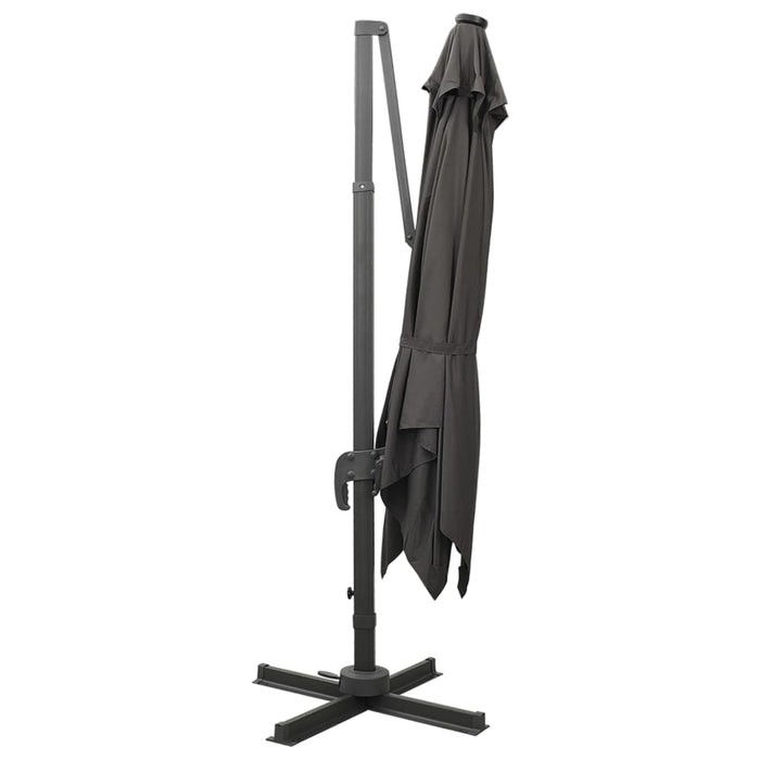 VXL Cantilever Umbrella With Pole And Led Lights 300 Cm Anthracite