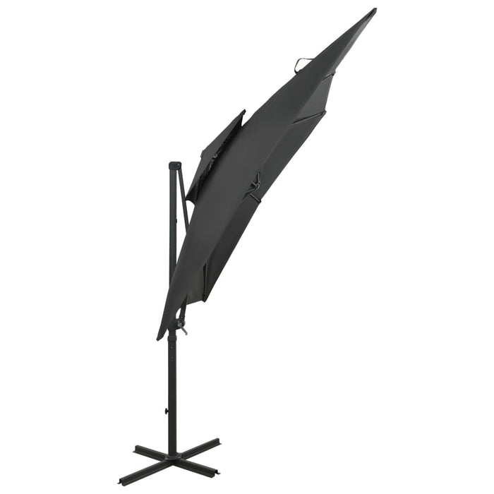 VXL Cantilever Parasol With Double Lid Anthracite Gray 250X250 Cm