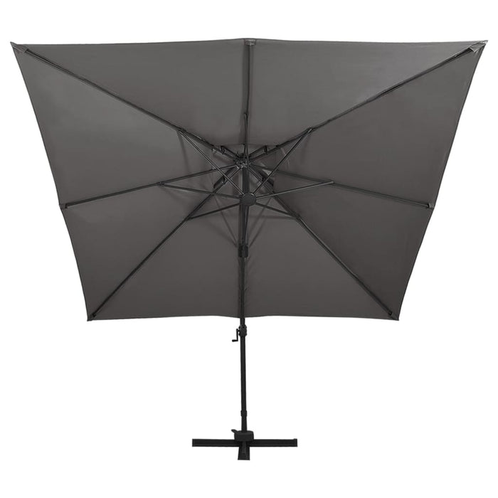 VXL Cantilever Parasol With Double Cover Anthracite Gray 300X300 Cm