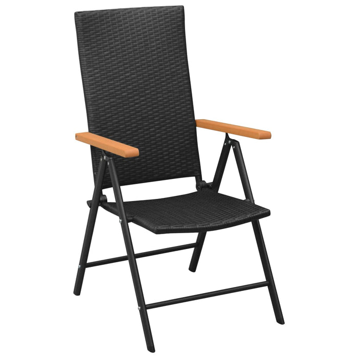 VXL Garden Chairs 4 Units Black Synthetic Rattan