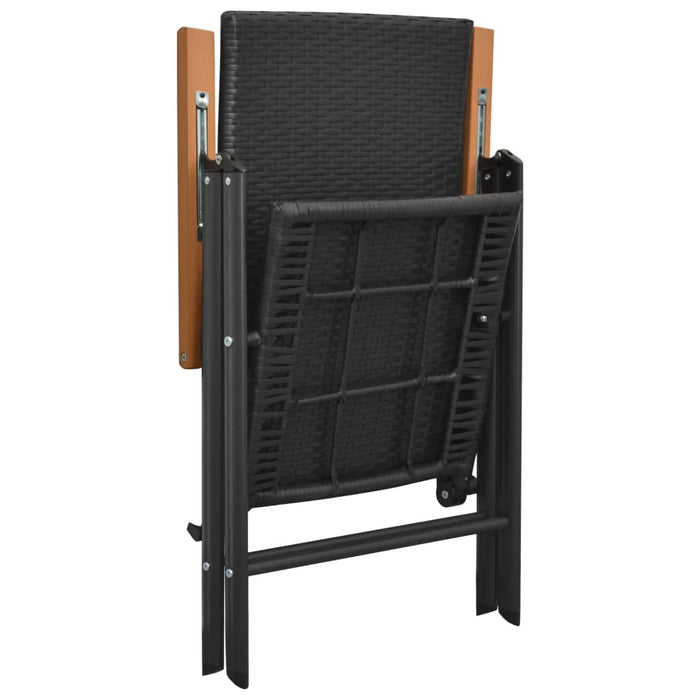 VXL Garden Chairs 4 Units Black Synthetic Rattan