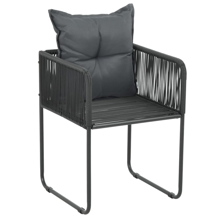 VXL Garden Chairs with Cushions 4 Units Black Synthetic Rattan