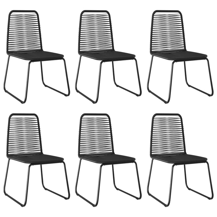 VXL Garden Chairs 6 Units Black Synthetic Rattan