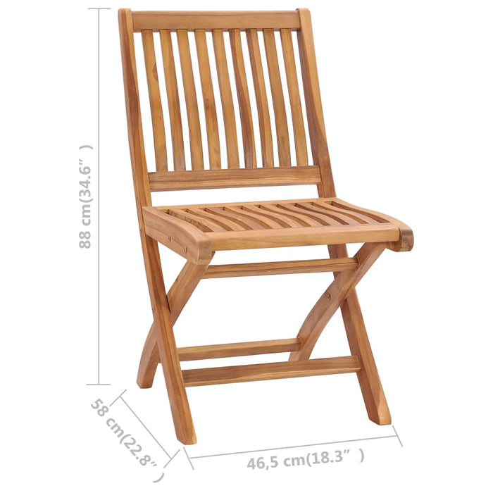 VXL Folding Garden Chairs 2 Units Solid Teak Wood