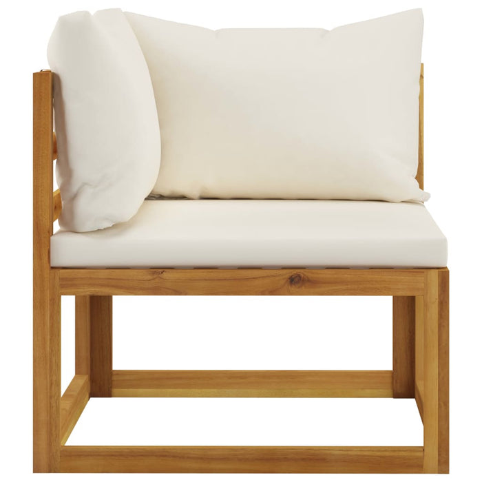 VXL Garden Furniture 5 Pieces Cream Cushions Solid Acacia Wood