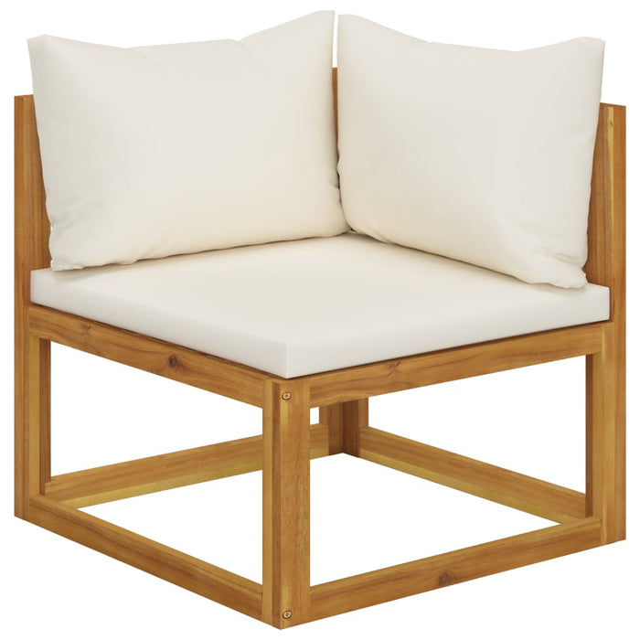 VXL 3 Seater Garden Sofa With Cushion Cream Acacia Wood