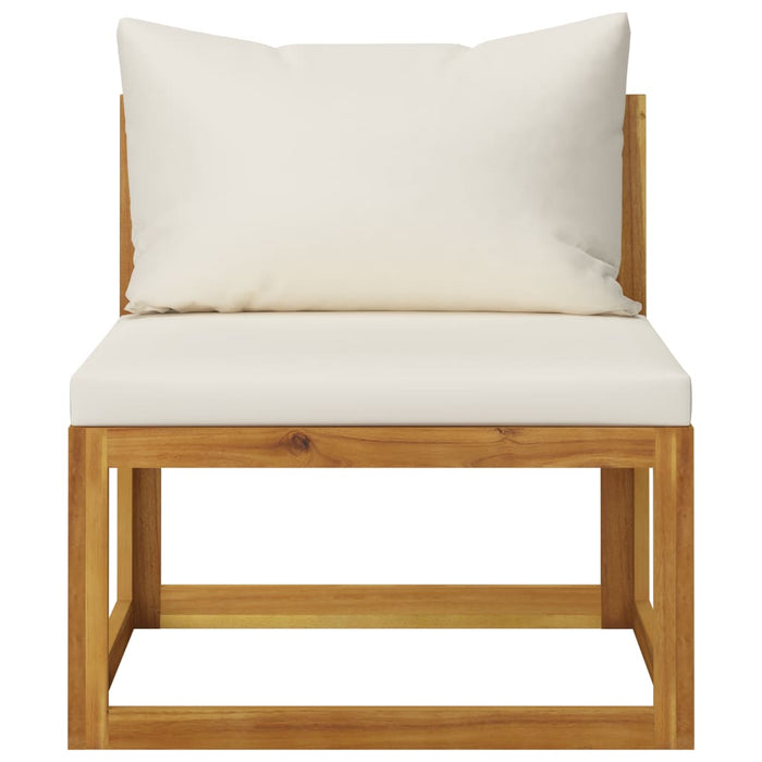 VXL 3 Seater Garden Sofa With Cushion Cream Acacia Wood