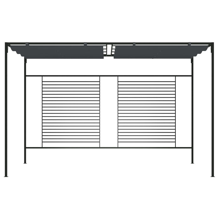 VXL Gazebo With Retractable Roof Anthracite 4X3X2.3 M 180 G/M²