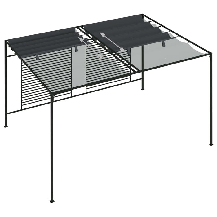 VXL Gazebo With Retractable Roof Anthracite 4X3X2.3 M 180 G/M²