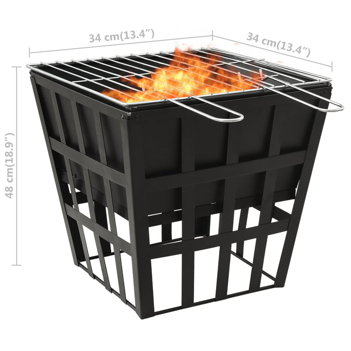 VXL Brazier and Barbecue 2 in 1 Steel 34X34X48 Cm