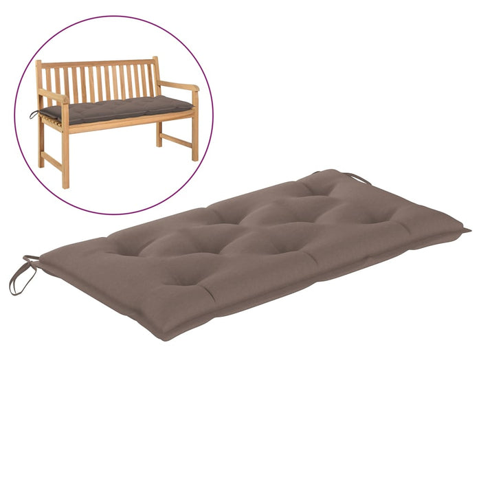VXL Garden bench cushion taupe gray fabric 100x50x7 cm