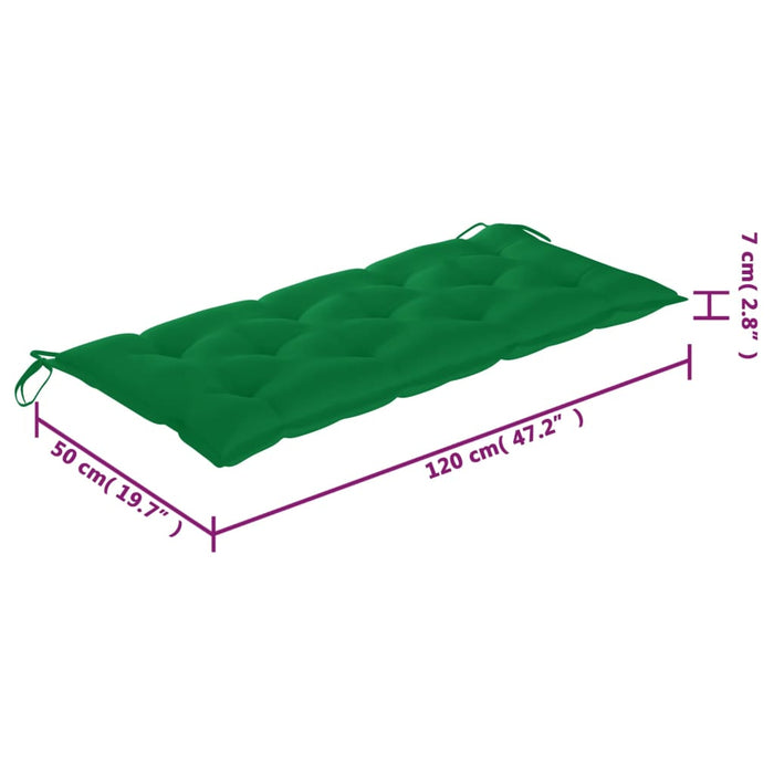 VXL Cojín para balancín tela verde 120 cm