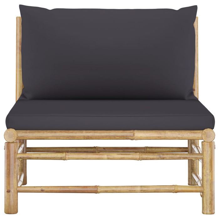 VXL Bamboo Garden Central Sofa With Dark Gray Cushions