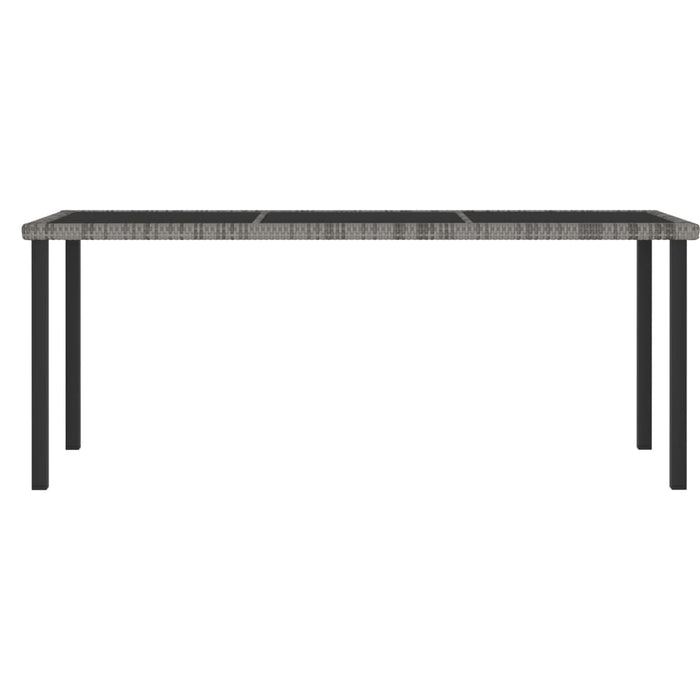 VXL Dining Table for Garden Synthetic Rattan Gray 180X70X73 Cm