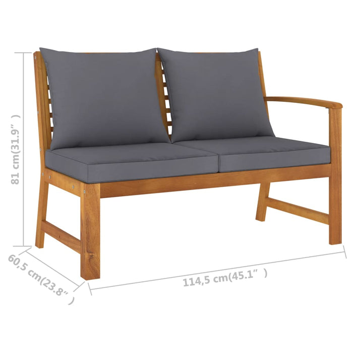VXL Garden Furniture 4 Pieces Cream Cushions Solid Acacia Wood