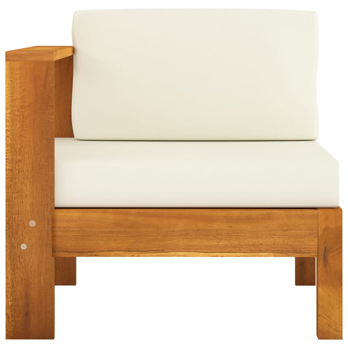 VXL 3 Seater Garden Sofa With Cream Cushion Solid Acacia Wood