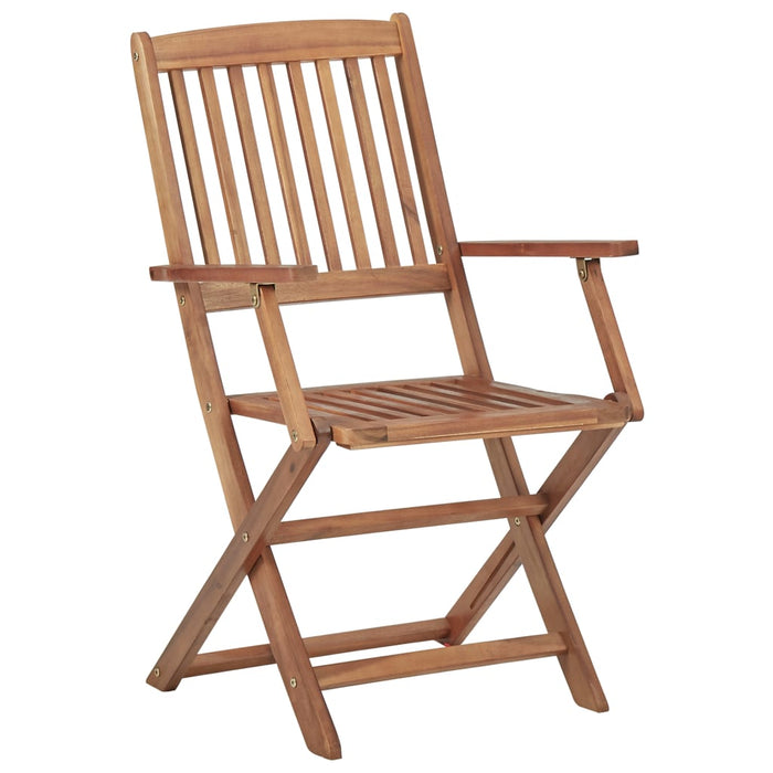 VXL Folding Garden Chairs 2 Units Solid Acacia Wood