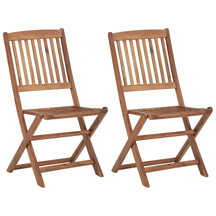 VXL Folding Garden Chairs 2 Units Solid Acacia Wood