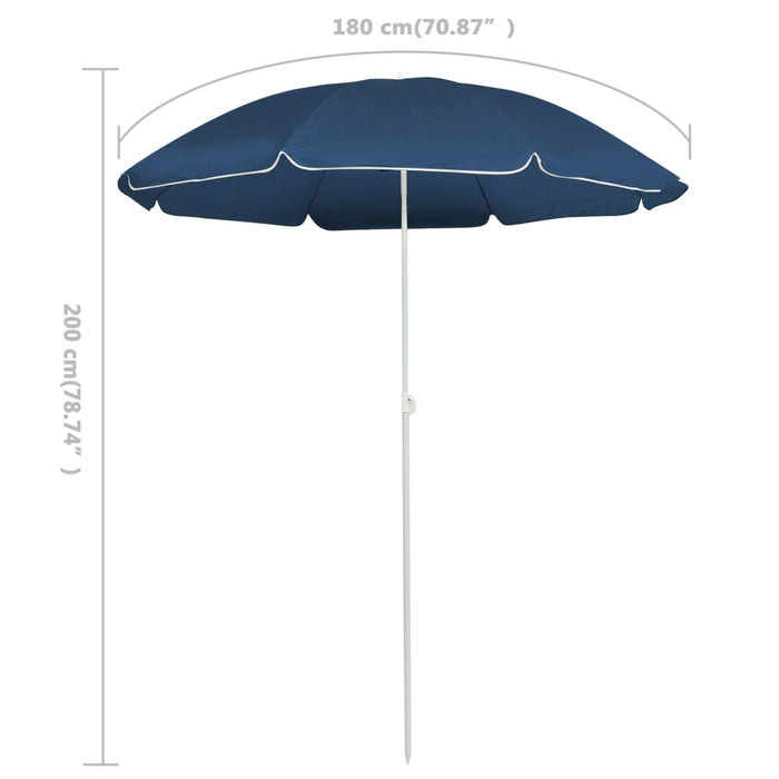 VXL Garden Parasol With Steel Pole Blue 180 Cm